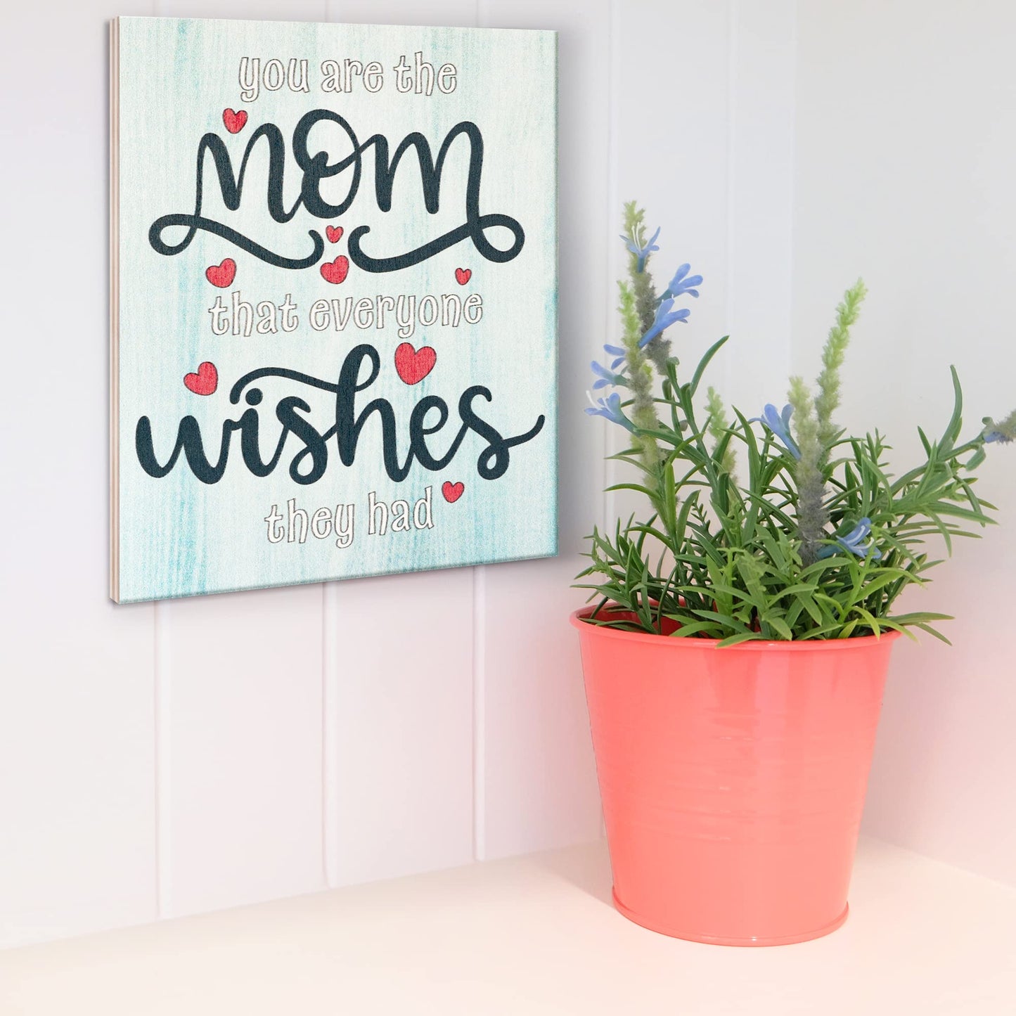 JennyGems Mom Gifts From Daughters, Mothers Day Gifts for Mom, Farmhouse Wall Decor, 7.25 x 6 Wooden Sign, Made in USA