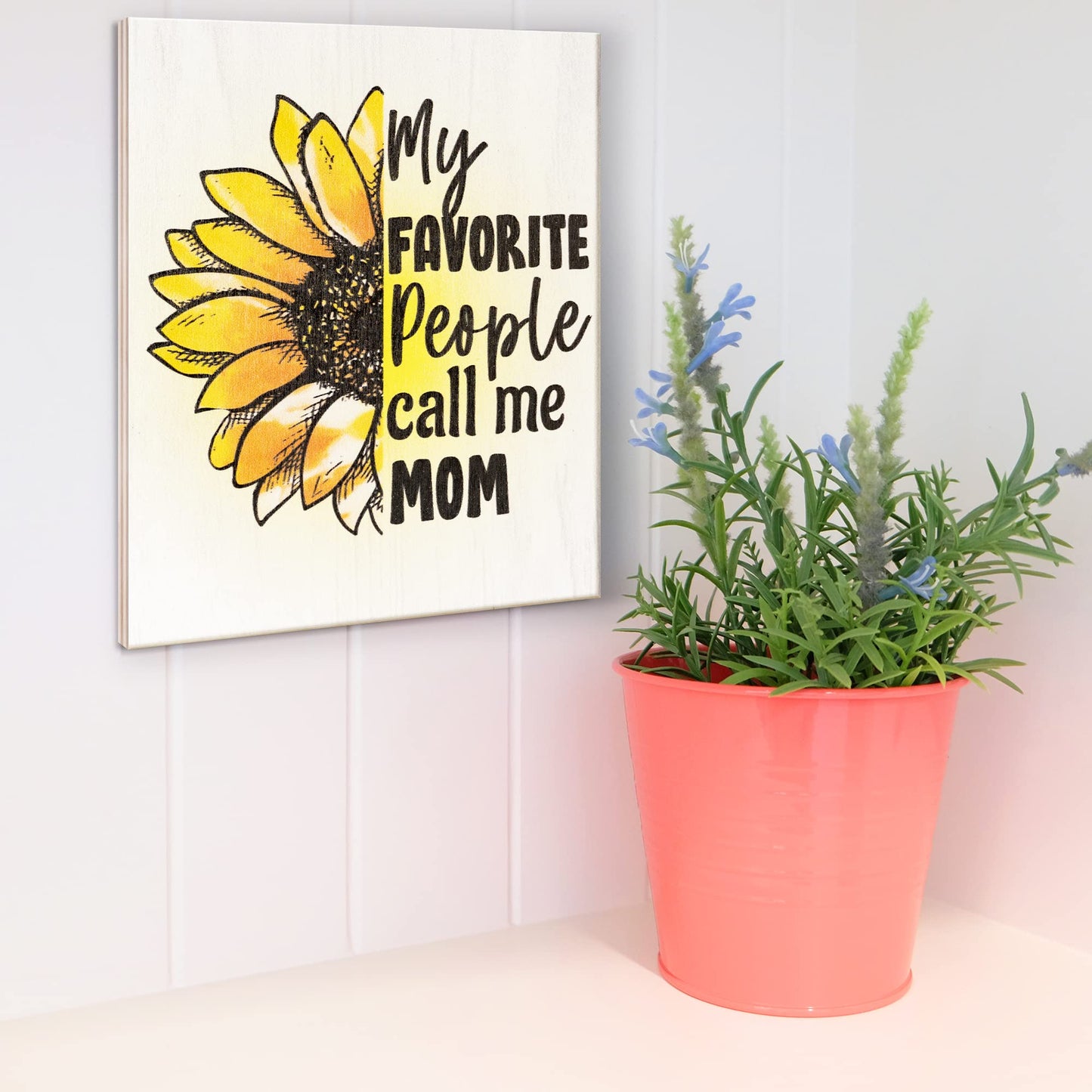 JennyGems Mom Gifts From Daughters, Mothers Day Gifts for Mom, Farmhouse Wall Decor, 7.25 x 6 Wooden Sign, Made in USA