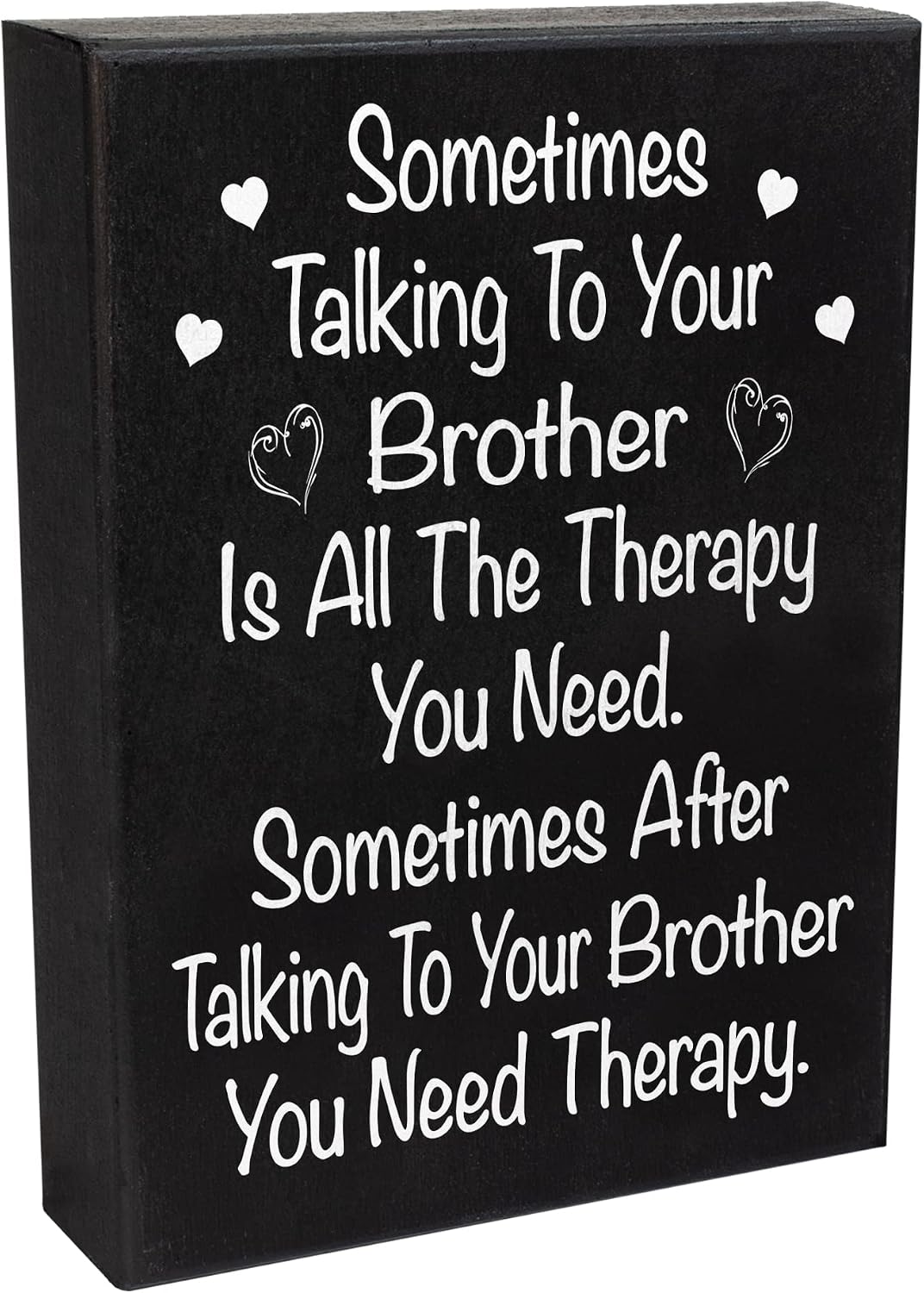 JennyGems Funny Brother Gift, Sometimes Talking to Your Brother Is the Only Therapy You Need Wooden Sign - Wall and Shelf Decor