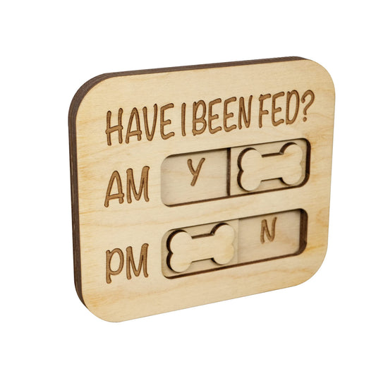 JennyGems Pet Feeding Reminder for Cats Dogs, Dog Feeding Magnet, Cat Dog Feed Tracker AM PM, Wooden Reminder Slider for Fridge, Made in USA