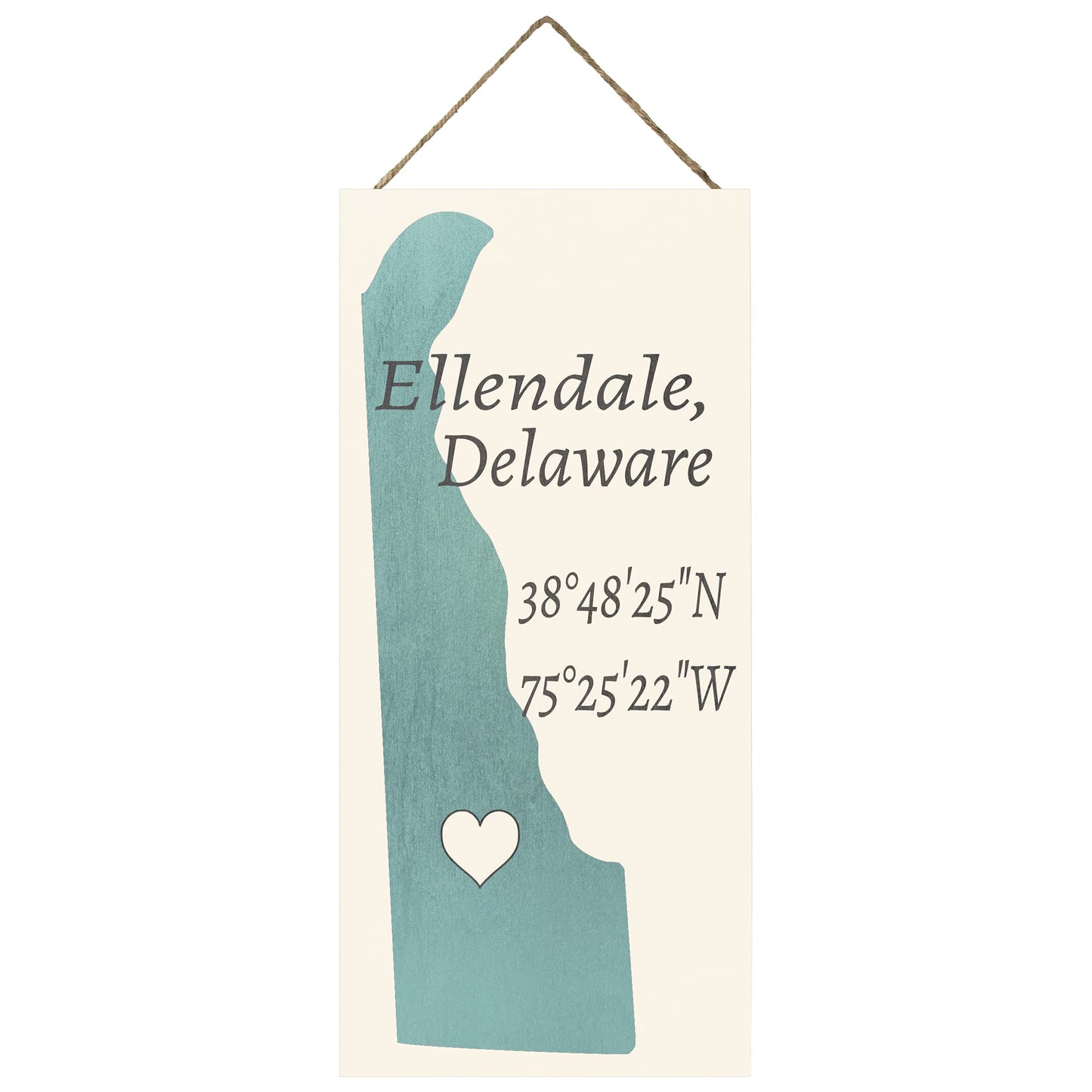 JennyGems Ellendale, Delaware Nautical Wood Sign, 6x13 Inches, Delaware Gifts, Made in USA