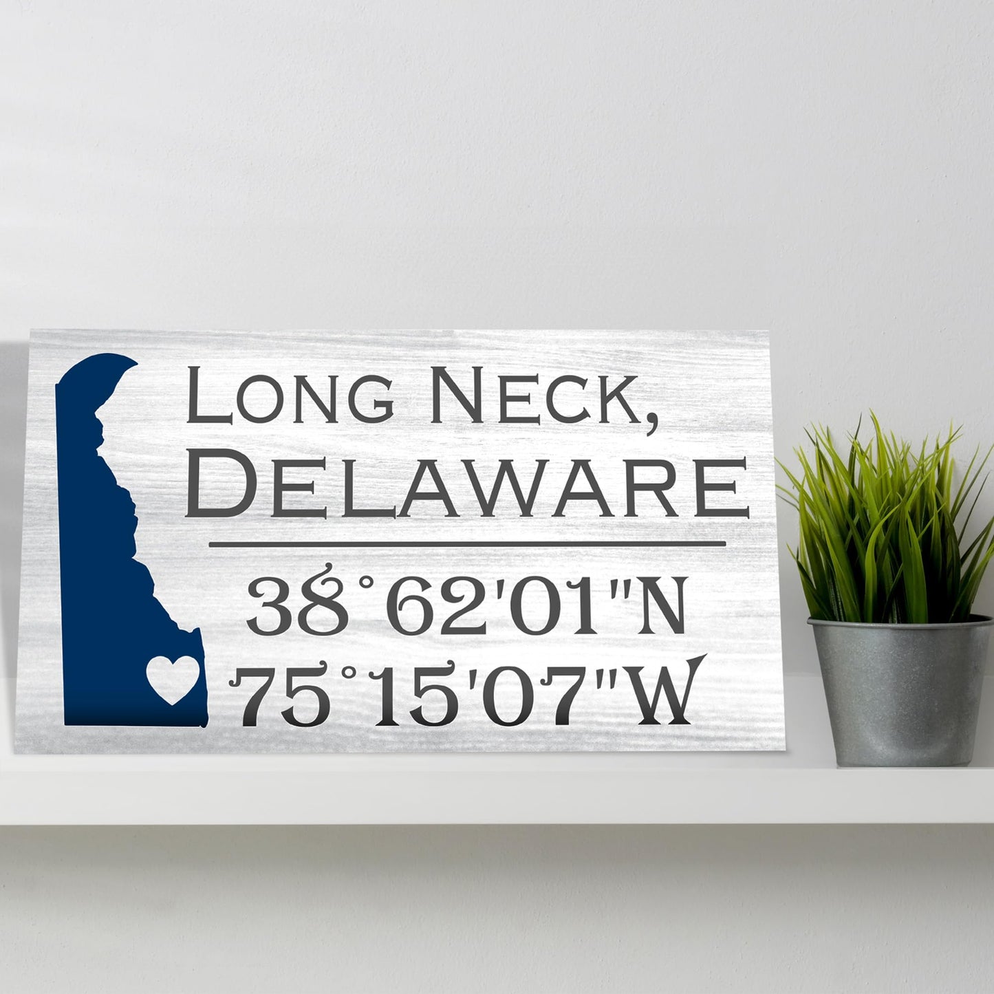 JennyGems Long Neck Delaware Gifts and Souvenirs, Delaware Sign, Beach Decor, Made in USA
