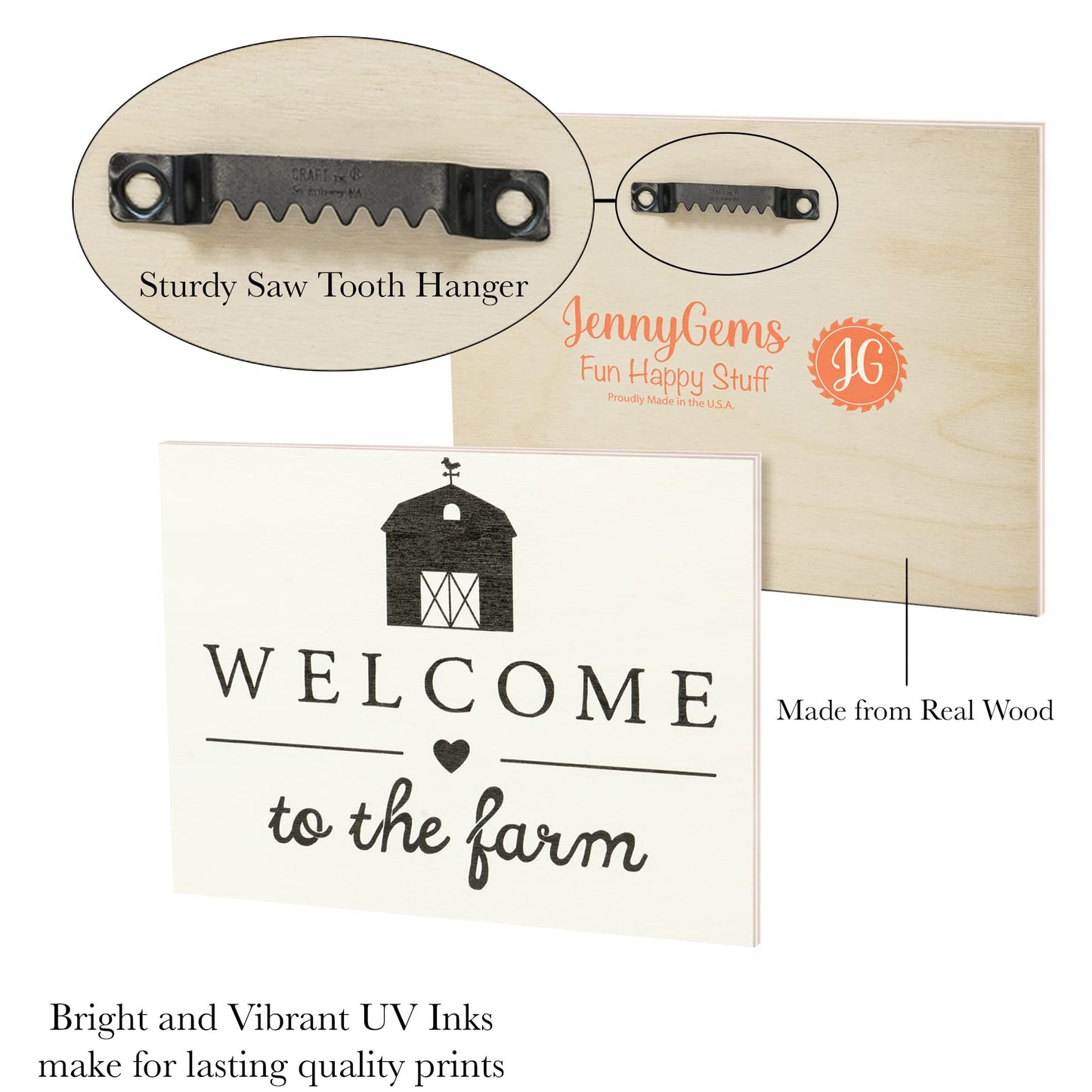 JennyGems Farmhouse Decor, Chicken Signs for Chicken Lovers, Barn Signs, Barn Gifts, 7.25x6 Wooden Sign, Goat Sign, Made in USA