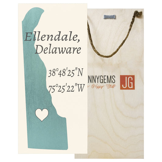JennyGems Ellendale, Delaware Nautical Wood Sign, 6x13 Inches, Delaware Gifts, Made in USA