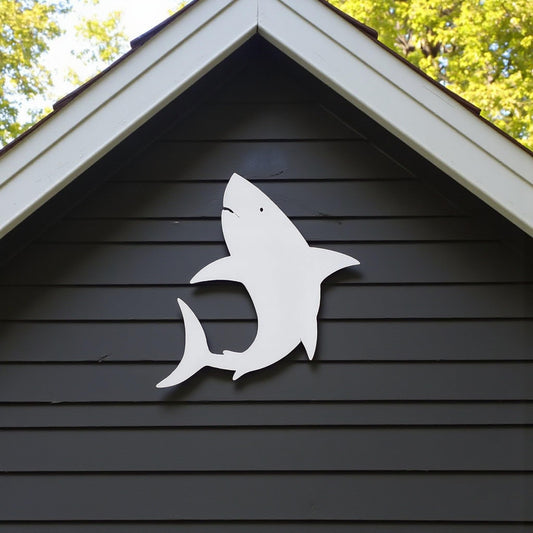 Shark Wall Art, Outdoor PVC Shark Sign, Coastal Decor, 3 Foot