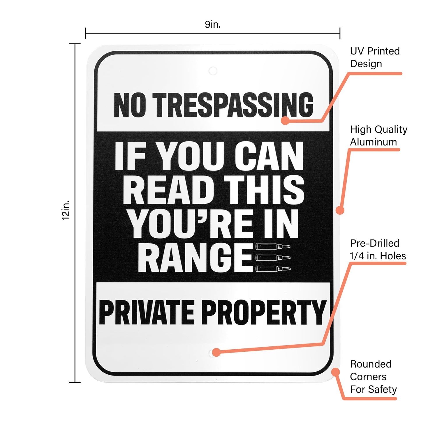 No Trespassing Private Property Sign, Garage Bar Man Cave Decor, Sarcastic Humor Gifts, 9 x 12 Inch Metal Indoor Outdoor, Made in USA