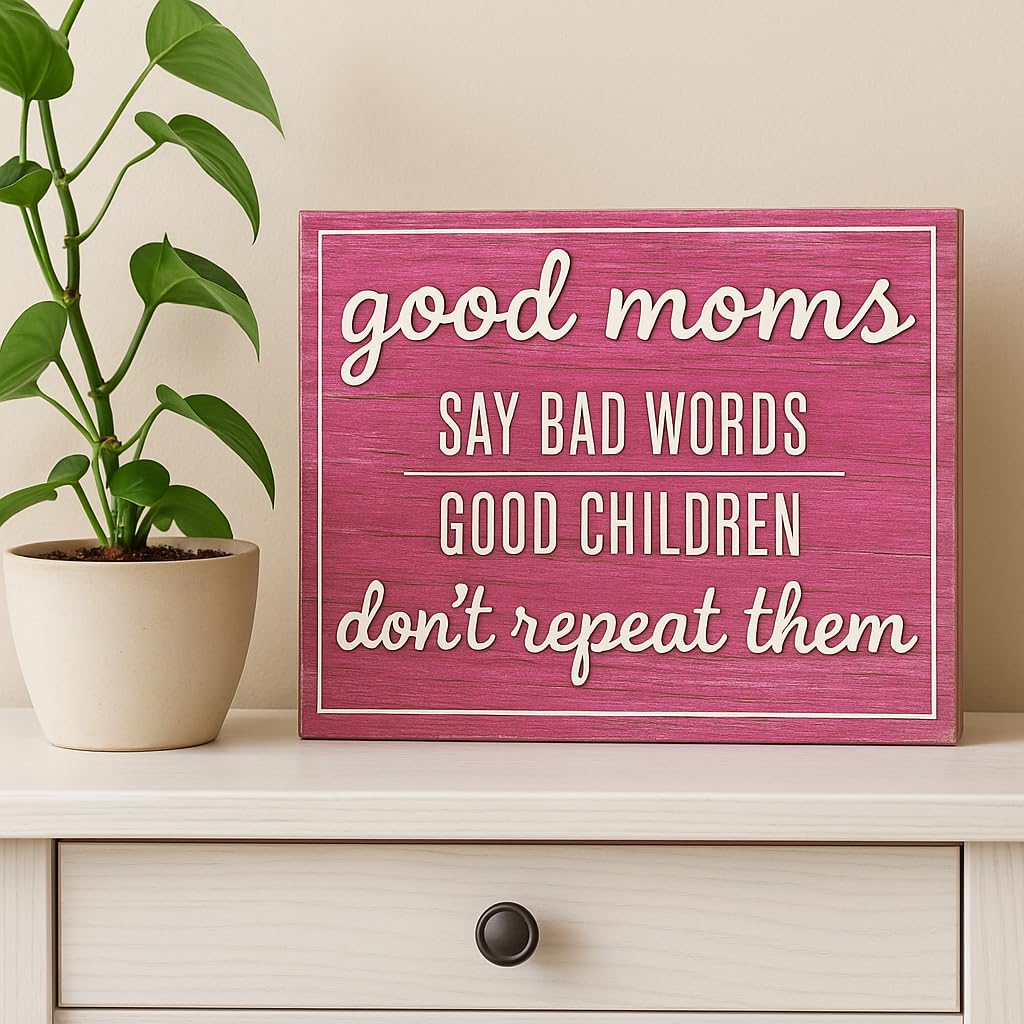 JennyGems Mom Gifts From Daughters, Mothers Day Gifts for Mom, Farmhouse Wall Decor, 7.25 x 6 Wooden Sign, Made in USA
