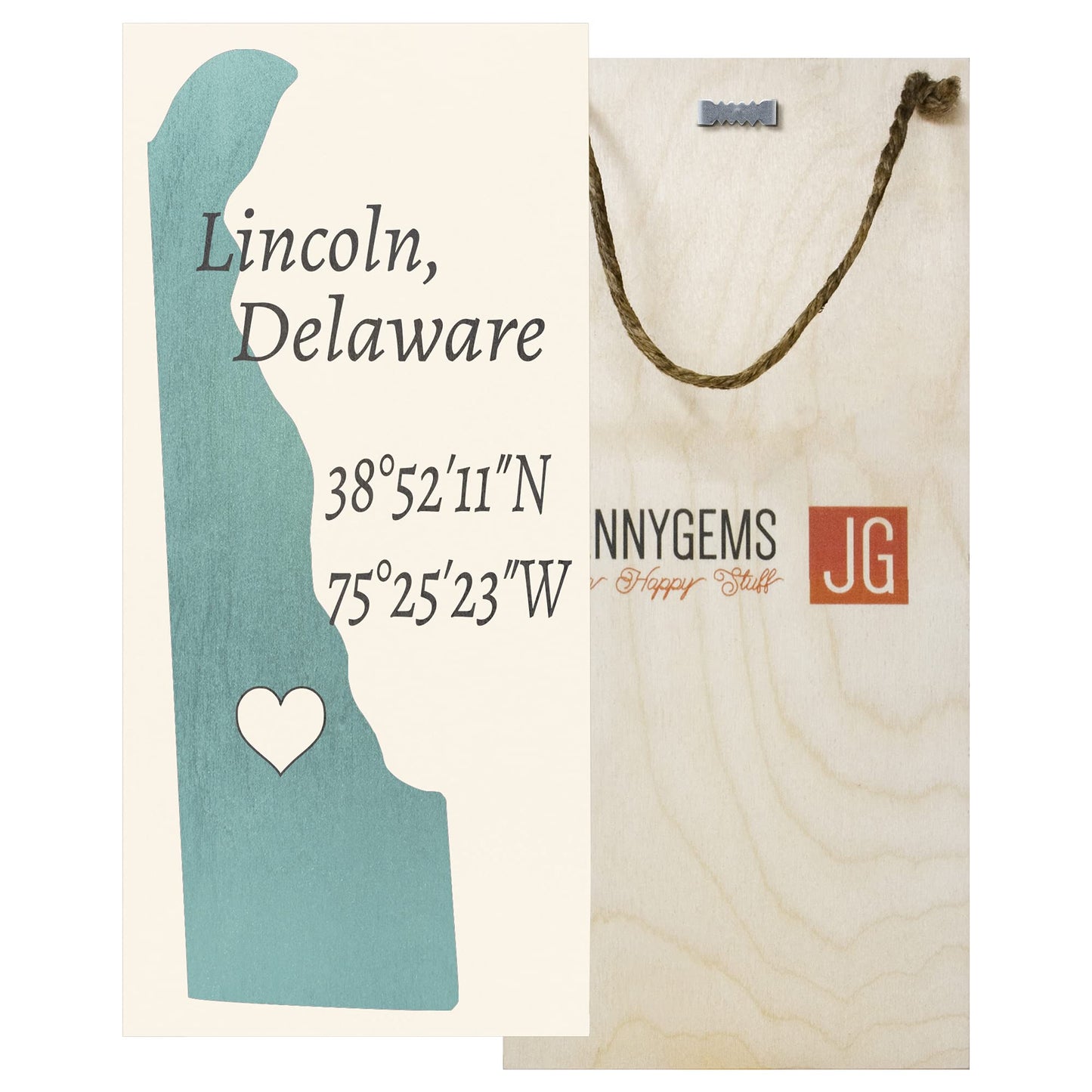 JennyGems Lincoln, Delaware Nautical Wood Sign, Made in USA