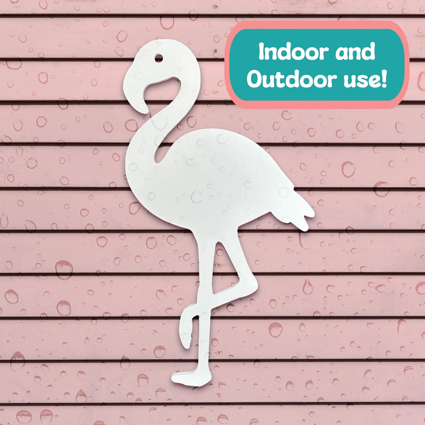 Flamingo PVC Surfboard Outdoor Wall Art Sign