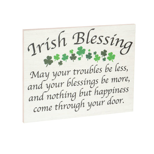 JennyGems St Patricks Day Decor, St Patricks Day Wooden Sign, Irish Decorations for Home, 7.25 x 6 Hanging Wood Sign