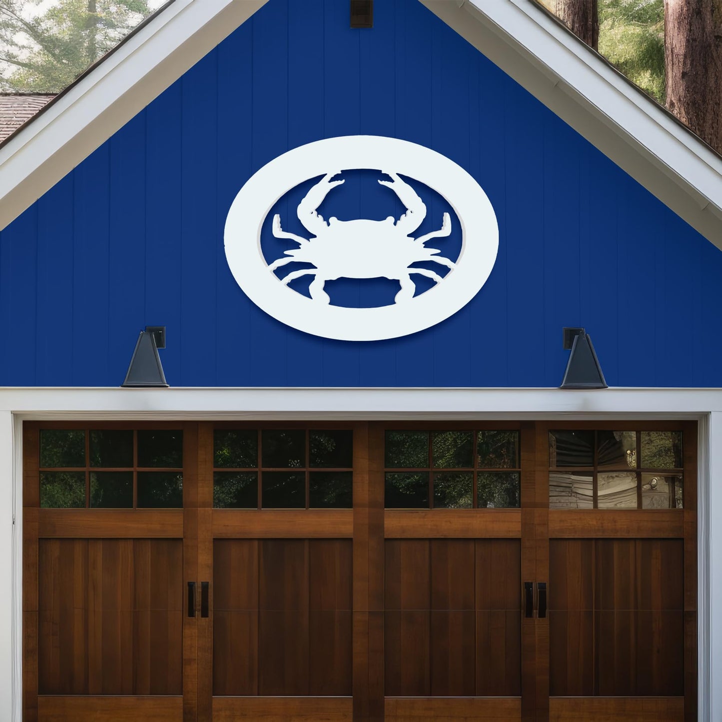 Outdoor Crab Wall Decor – Coastal Nautical Beach House Accent for Home, Garage, Shed – Weatherproof Crab Sign – Paintable Coastal Wall Art