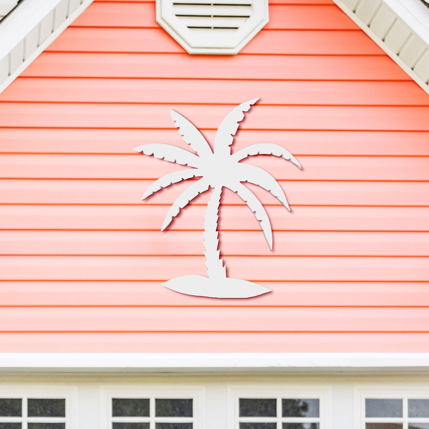 Outdoor Palm Tree Wall Art Beach House Decor – Tropical Palm Tree Sign – Weatherproof PVC Coastal Wall Hanging for Porch Patio or Poolside