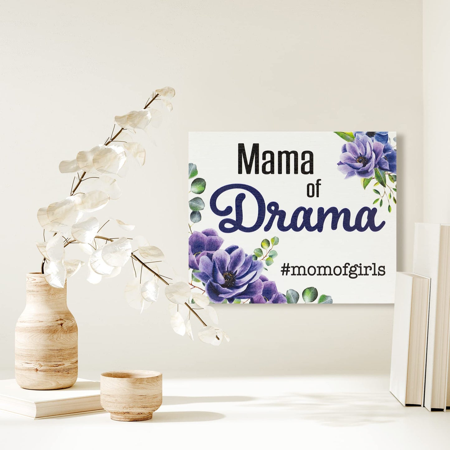 JennyGems Mom Gifts From Daughters, Mothers Day Gifts for Mom, Farmhouse Wall Decor, 7.25 x 6 Wooden Sign, Made in USA