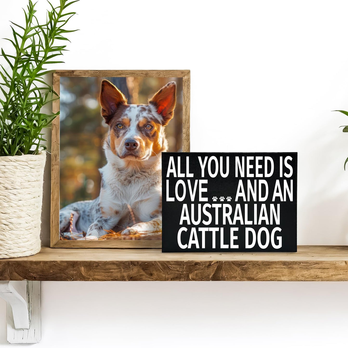 All You Need Is Love and an Australian Cattle Dog Wooden Sign