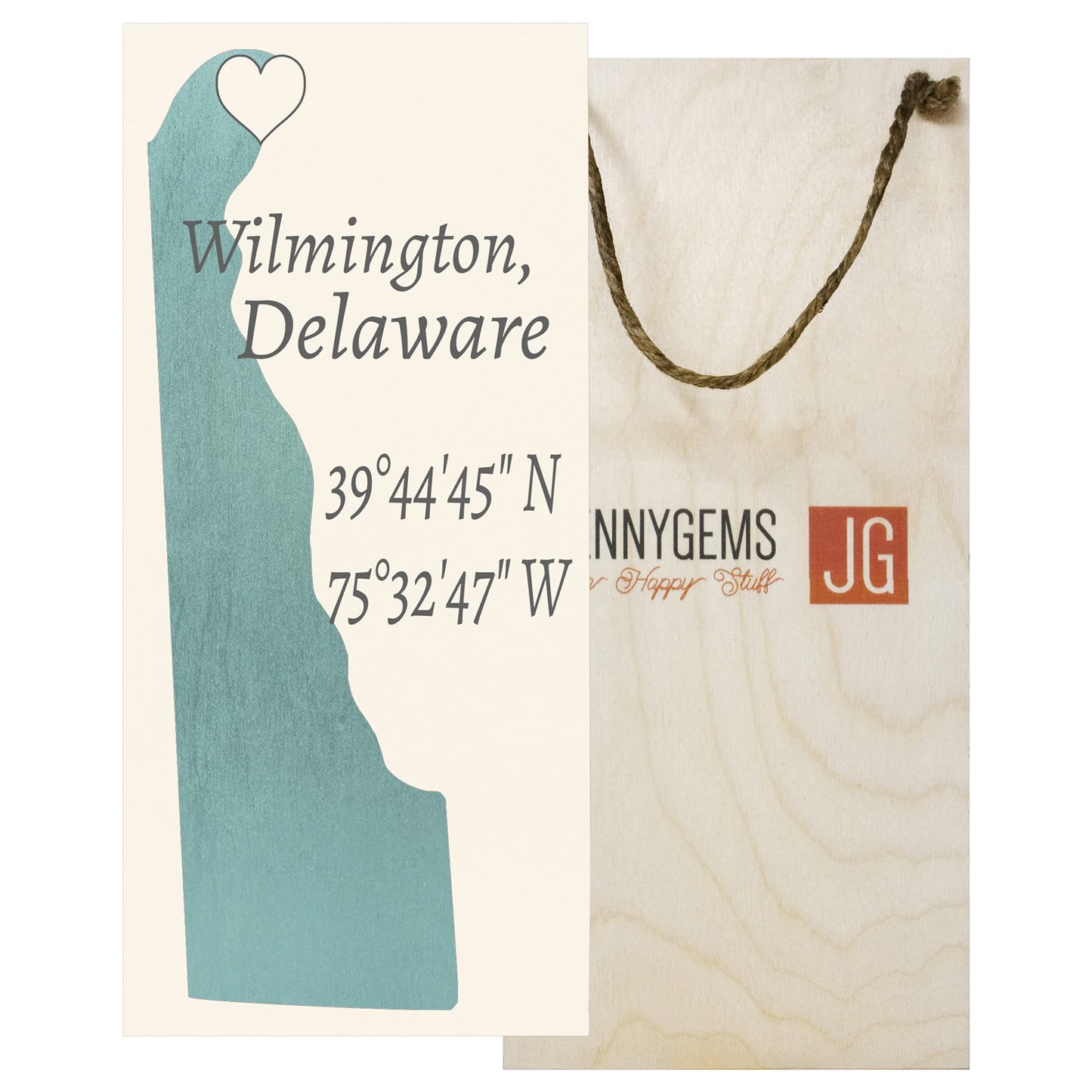 JennyGems Wilmington Delaware Sign, 6x13 Inches, Wilmington Delaware Gifts, Made in USA