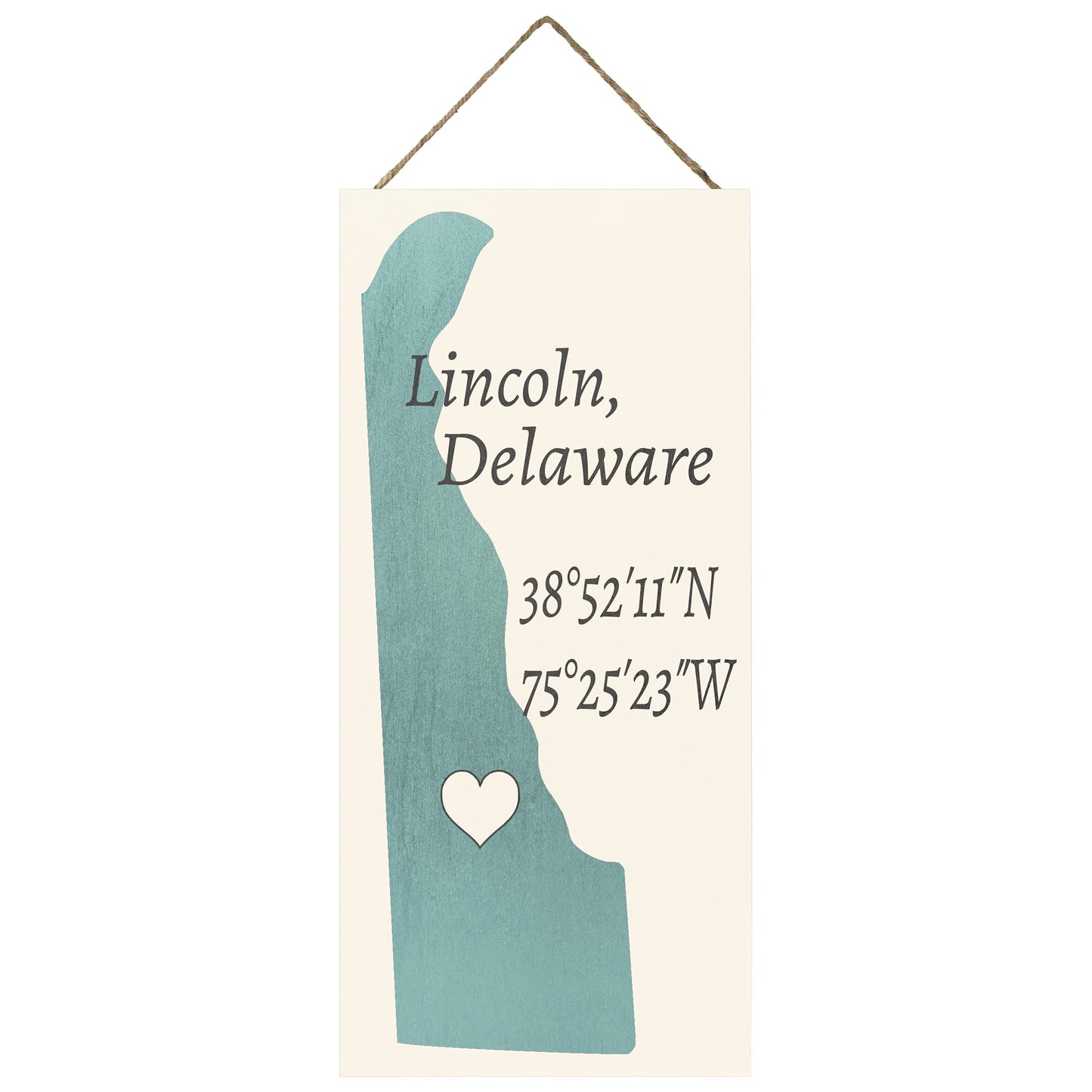 JennyGems Lincoln, Delaware Nautical Wood Sign, Made in USA