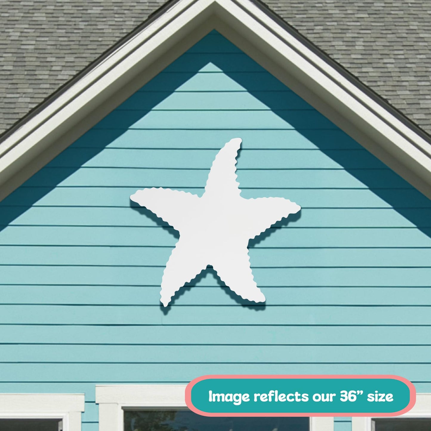 Outdoor Starfish Wall Decor, PVC Starfish Beach House Decoration, Weatherproof Coastal Wall Art for Pool, Shed, Nautical Ocean-Themed Hanging Sign