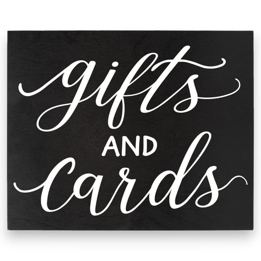 JennyGems Gifts and Cards Sign, Wedding and Party Decor, Versatile Event Decoration, Black