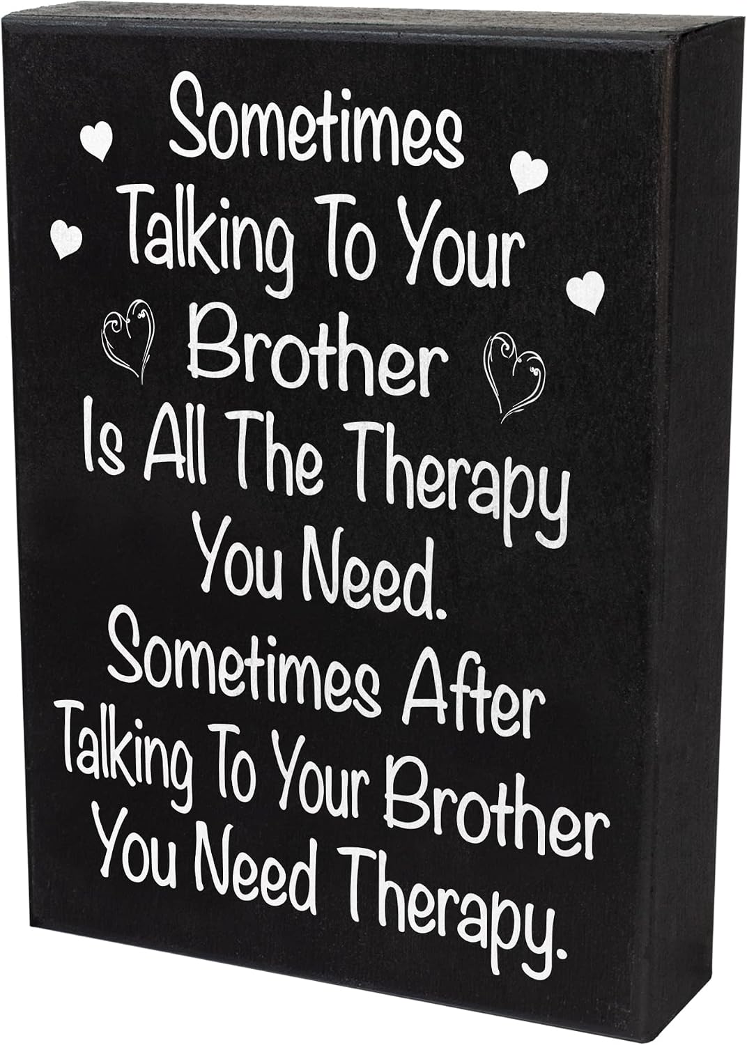 JennyGems Funny Brother Gift, Sometimes Talking to Your Brother Is the Only Therapy You Need Wooden Sign - Wall and Shelf Decor
