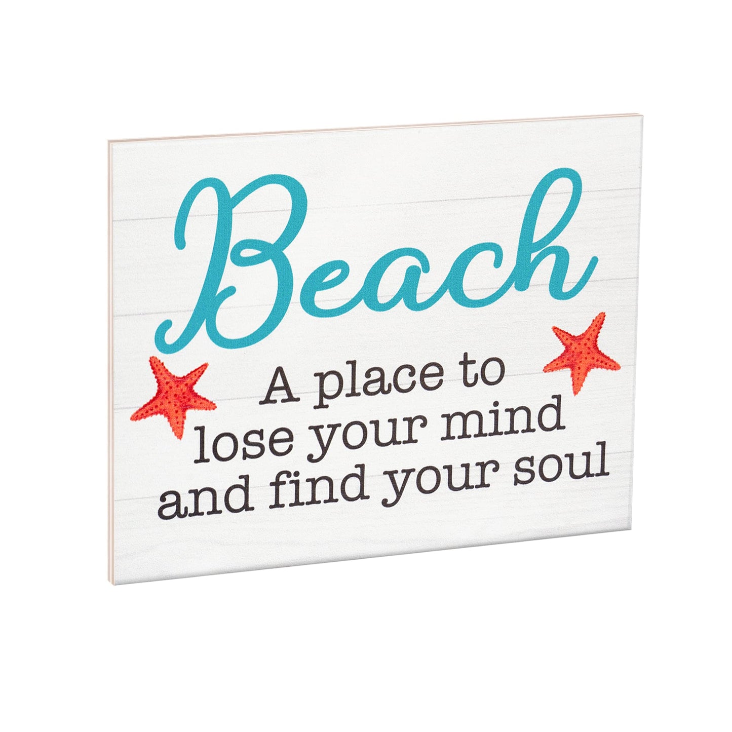 JennyGems Beach House Decor, Beach a Place To Lose Your Mind and Find Your Soul Wooden Sign, Coastal Farmhouse, Made in USA