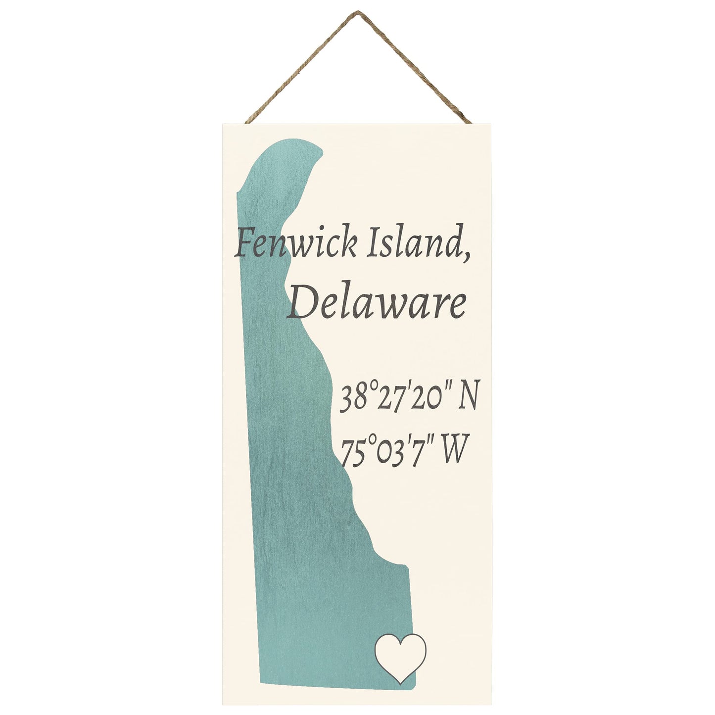 JennyGems Fenwick Island, Delaware Nautical Wood Sign, Made in USA