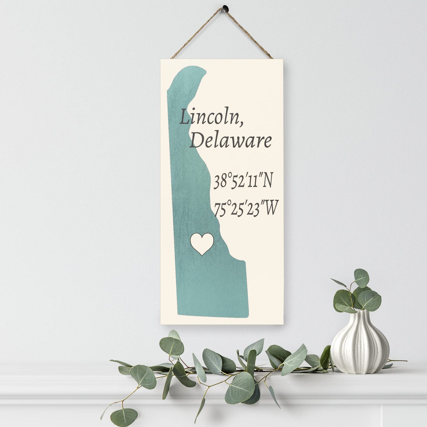 JennyGems Lincoln, Delaware Nautical Wood Sign, Made in USA