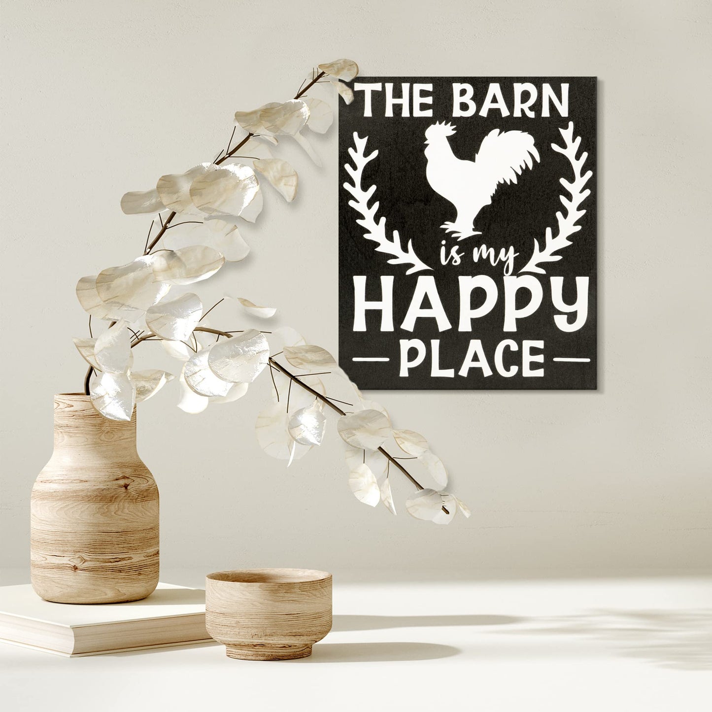 The Barn is My Happy Place Wooden Sign, Farmhouse Decor, Country Farm Gifts, Made in USA