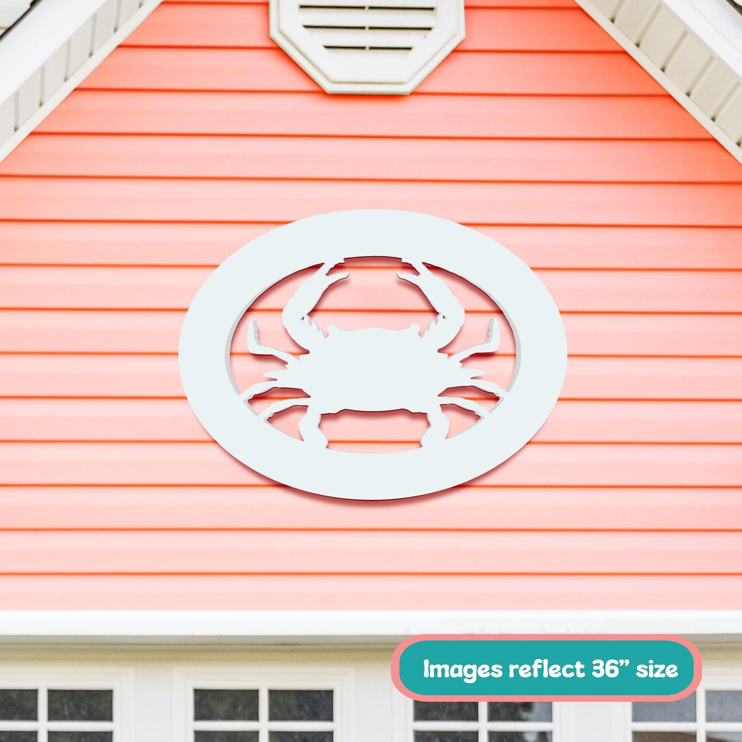 Outdoor Crab Wall Decor – Coastal Nautical Beach House Accent for Home, Garage, Shed – Weatherproof Crab Sign – Paintable Coastal Wall Art