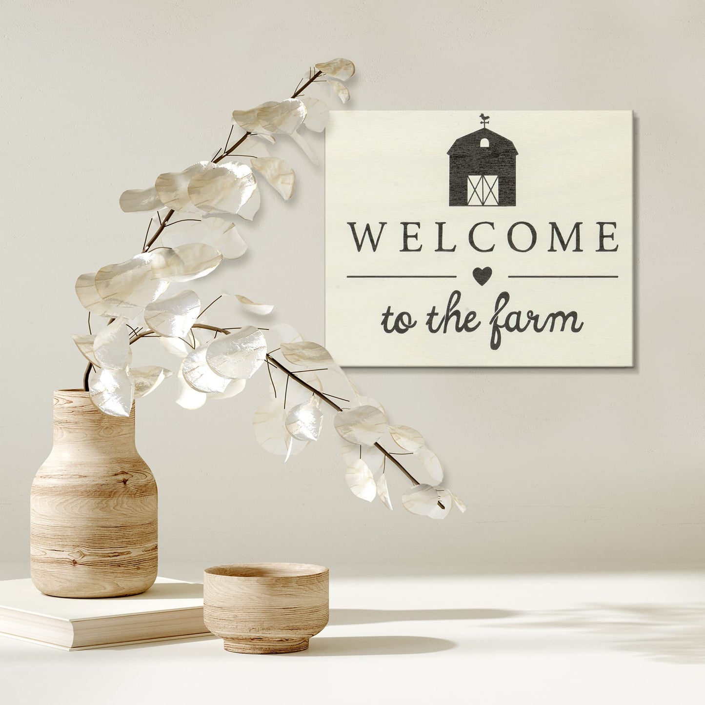 Welcome To The Farm White Wooden Sign