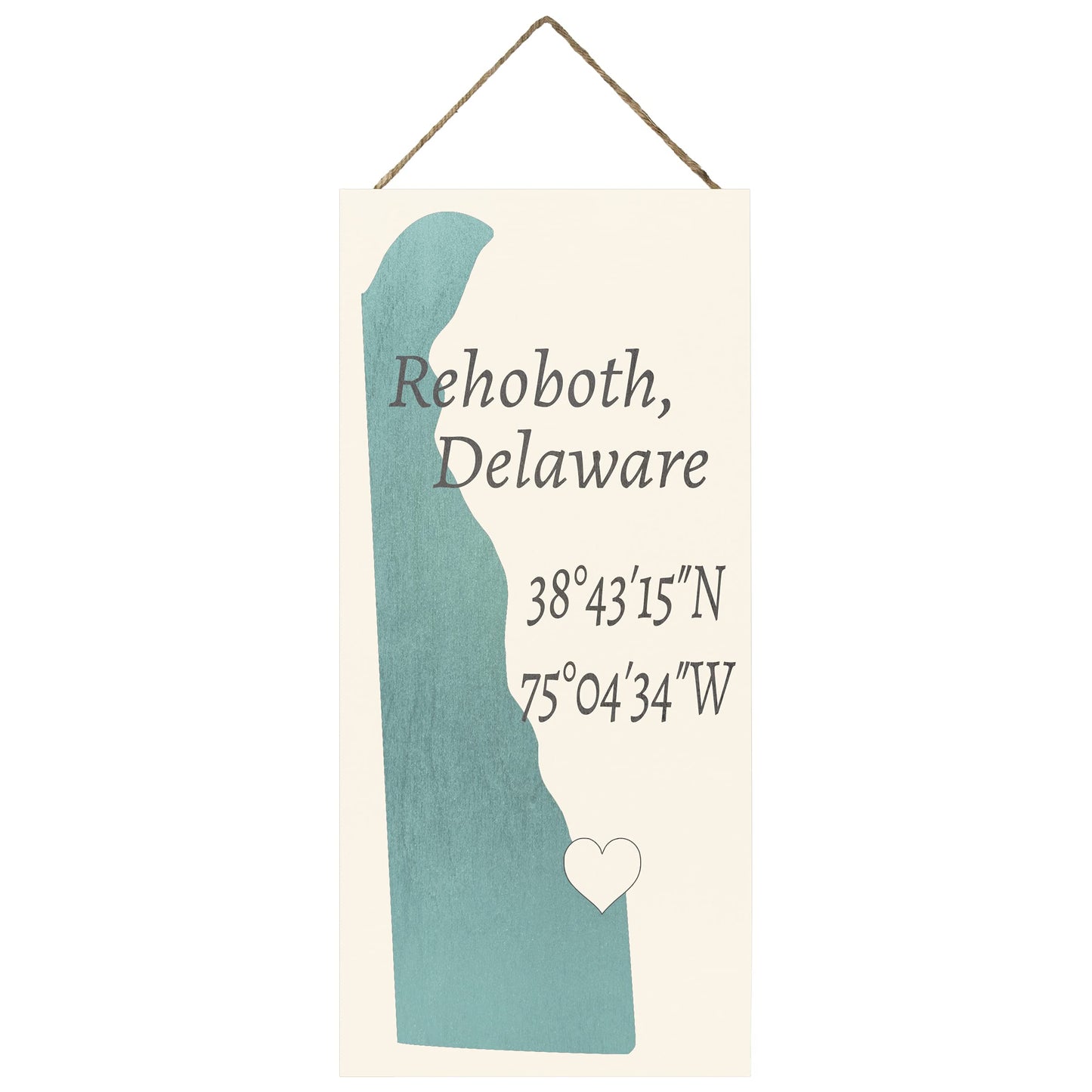 JennyGems Rehoboth Beach, Delaware 6x13 Nautical Wood Sign, Hanging Wall Decor, Hometown Pride Signs, Delaware Gifts, American Made