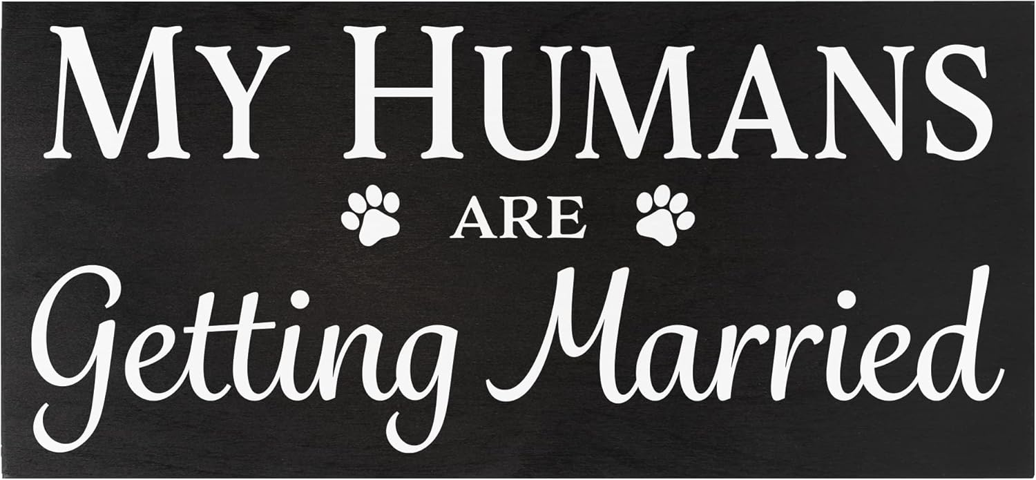 JennyGems Engagement Gift, My Humans Are Getting Married Dog Sign, Wedding Photo Prop, Engagement Announcement, Save the Date, Black