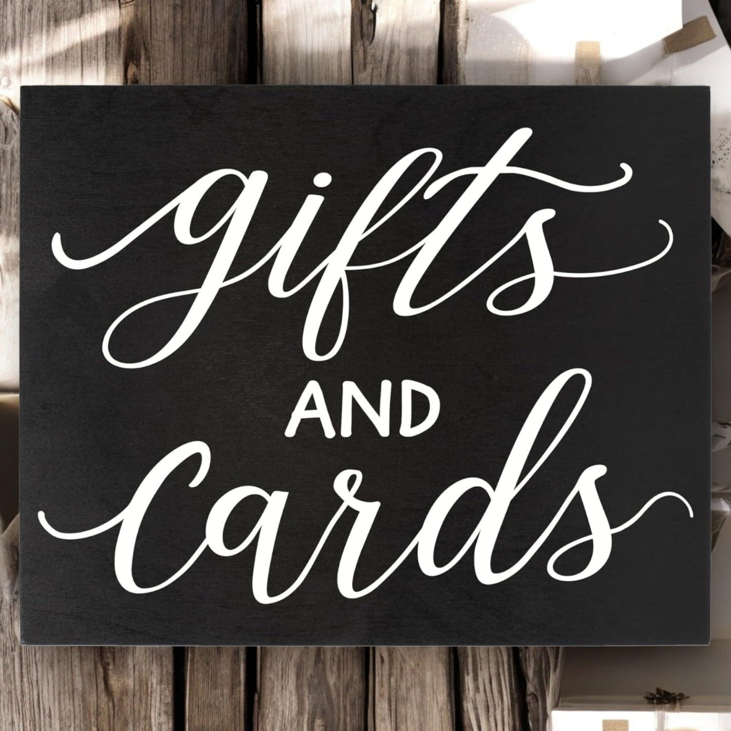 JennyGems Gifts and Cards Wedding Sign, Wedding Table Decor, 12x10 Inch Wood Sign, Birthday, Engagement, Bridal Shower Party Decor
