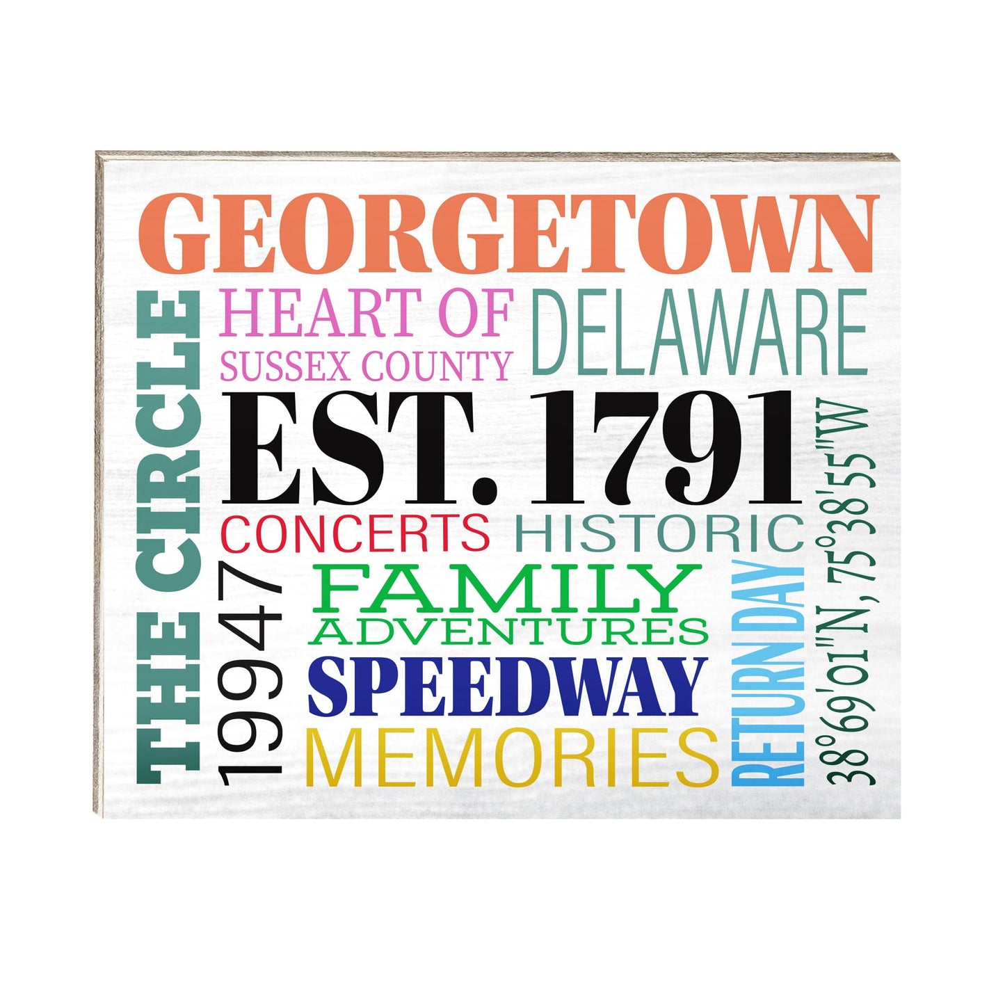 JennyGems Georgetown Delaware Gifts, Delaware Souvenirs, Tabletop and Wall Decor, Made in USA
