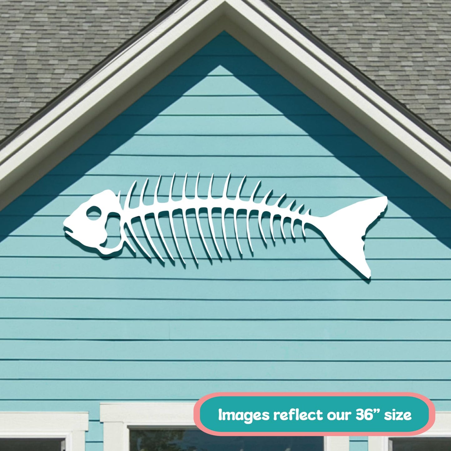 Outdoor Bonefish Wall Art – PVC Nautical Fish Decoration for Coastal Beach House, Pool Area, Fence and Shed – Weatherproof & Paintable