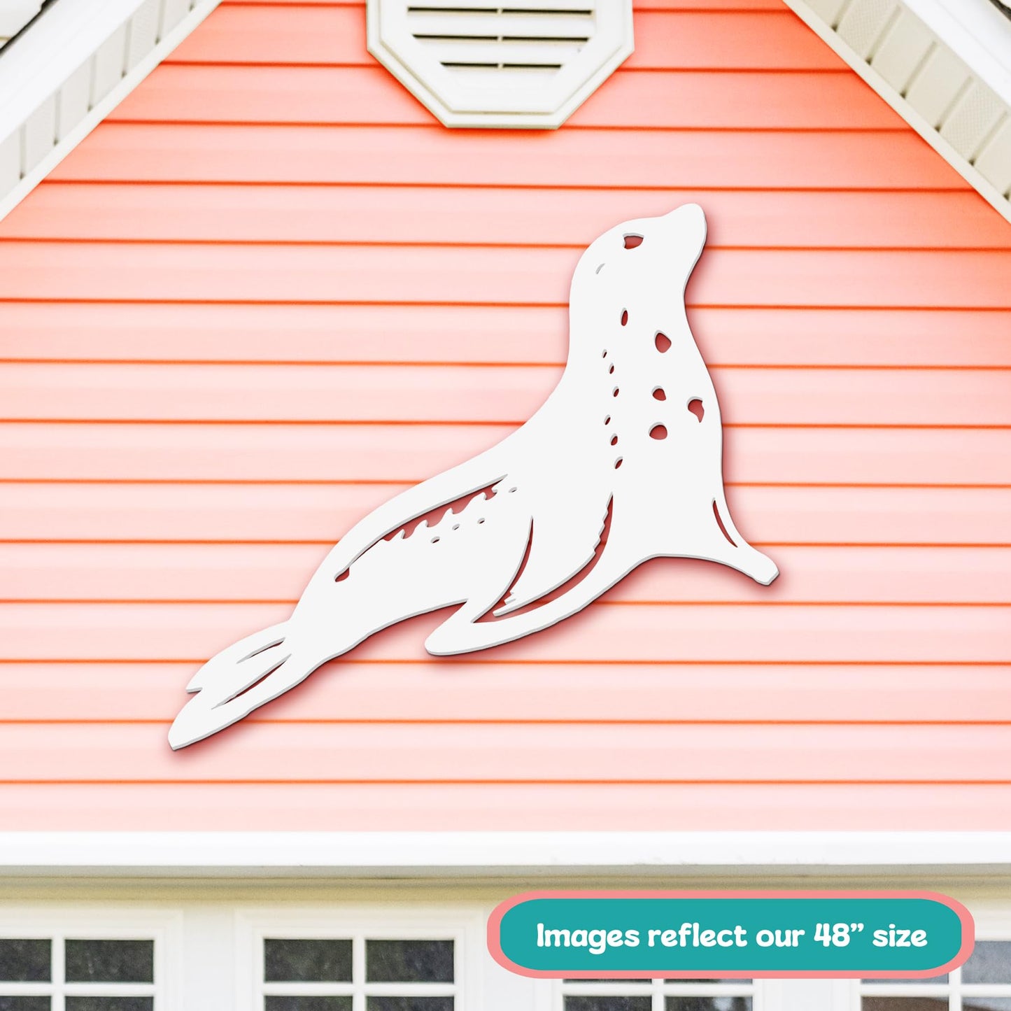 Outdoor Seal Wall Decor, PVC Coastal Seal Decoration for Beach House & Ocean Art, Nautical Marine Animal Sign, Exterior Home Decor