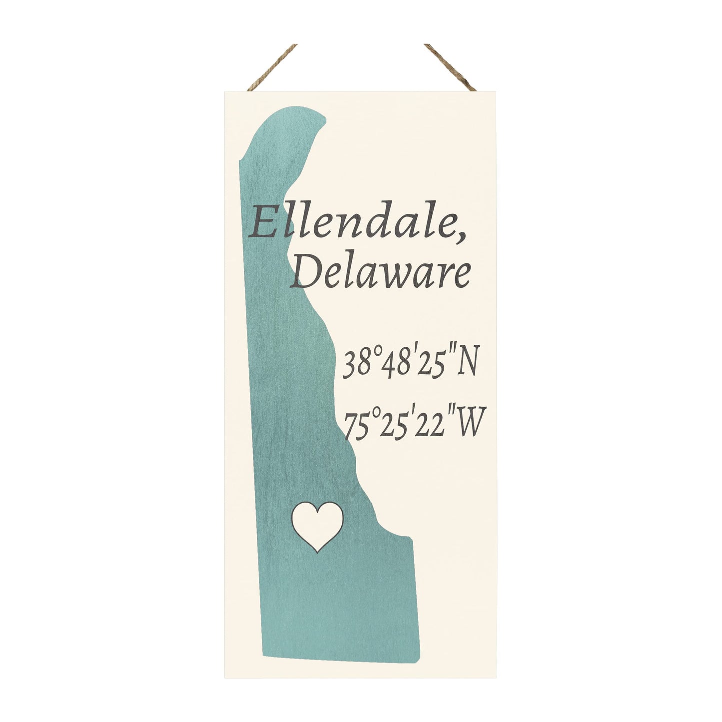JennyGems Ellendale, Delaware Nautical Wood Sign, 6x13 Inches, Delaware Gifts, Made in USA