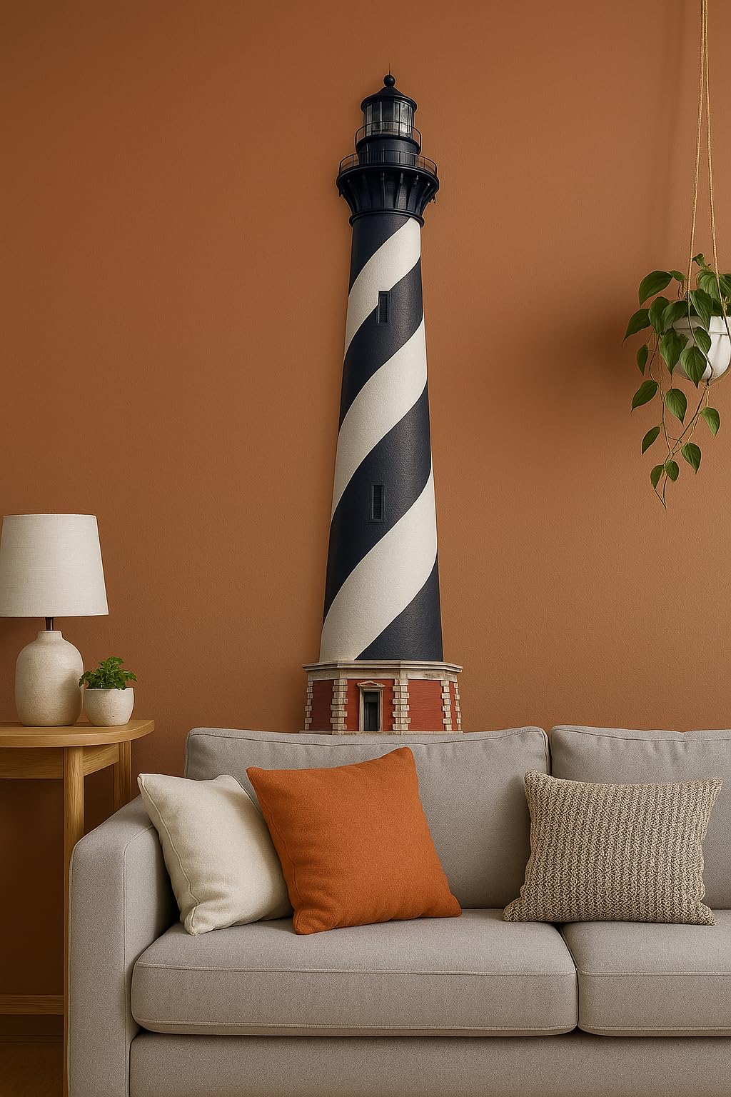Lighthouse Wall Art, Cape Hatteras North Carolina, Indoor Outdoor Weatherproof PVC Decor