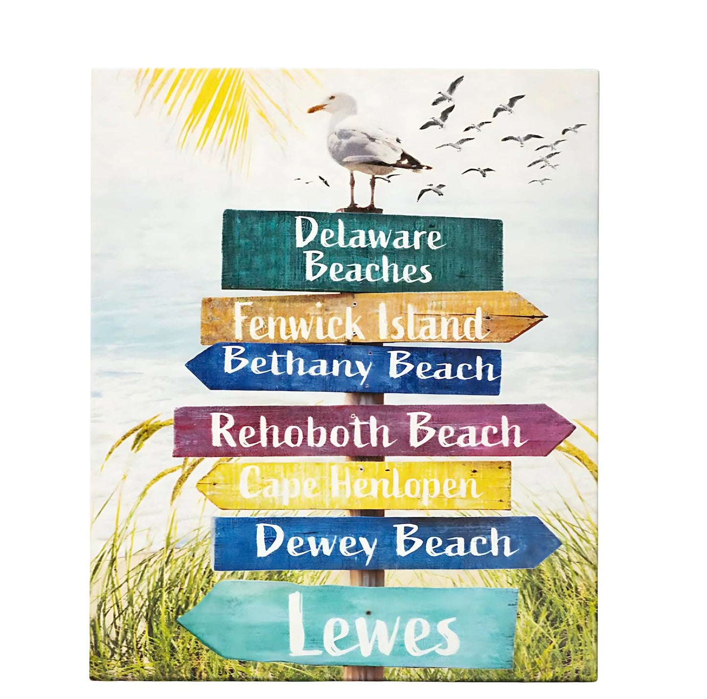 JennyGems Delaware Gifts and Souvenirs, Beach House Decor, Beach Directional Town Sign, Made in USA
