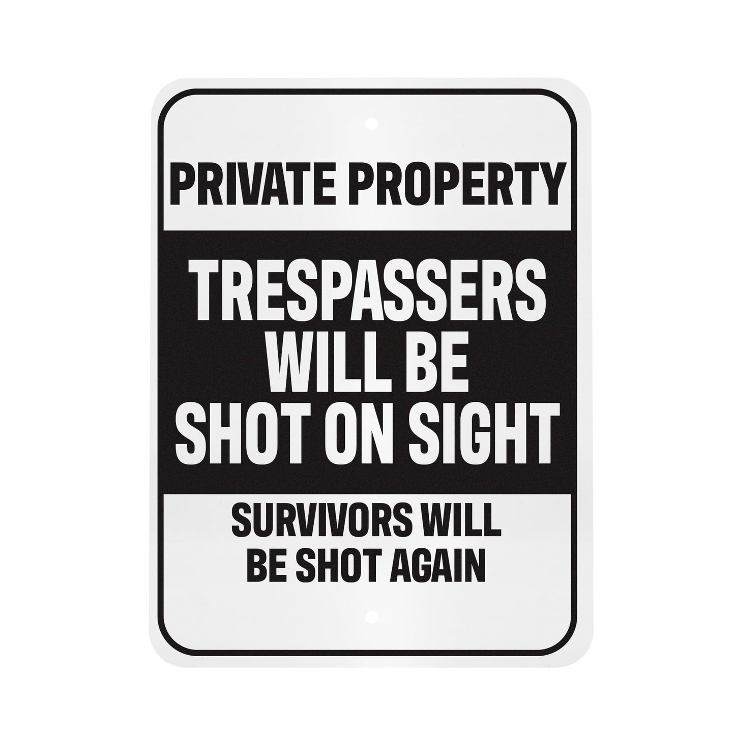 Private Property Sign, Funny Garage Bar Man Cave Decor, Sarcastic Humor Gifts, 9 x 12 Inch Metal Indoor Outdoor, Made in USA