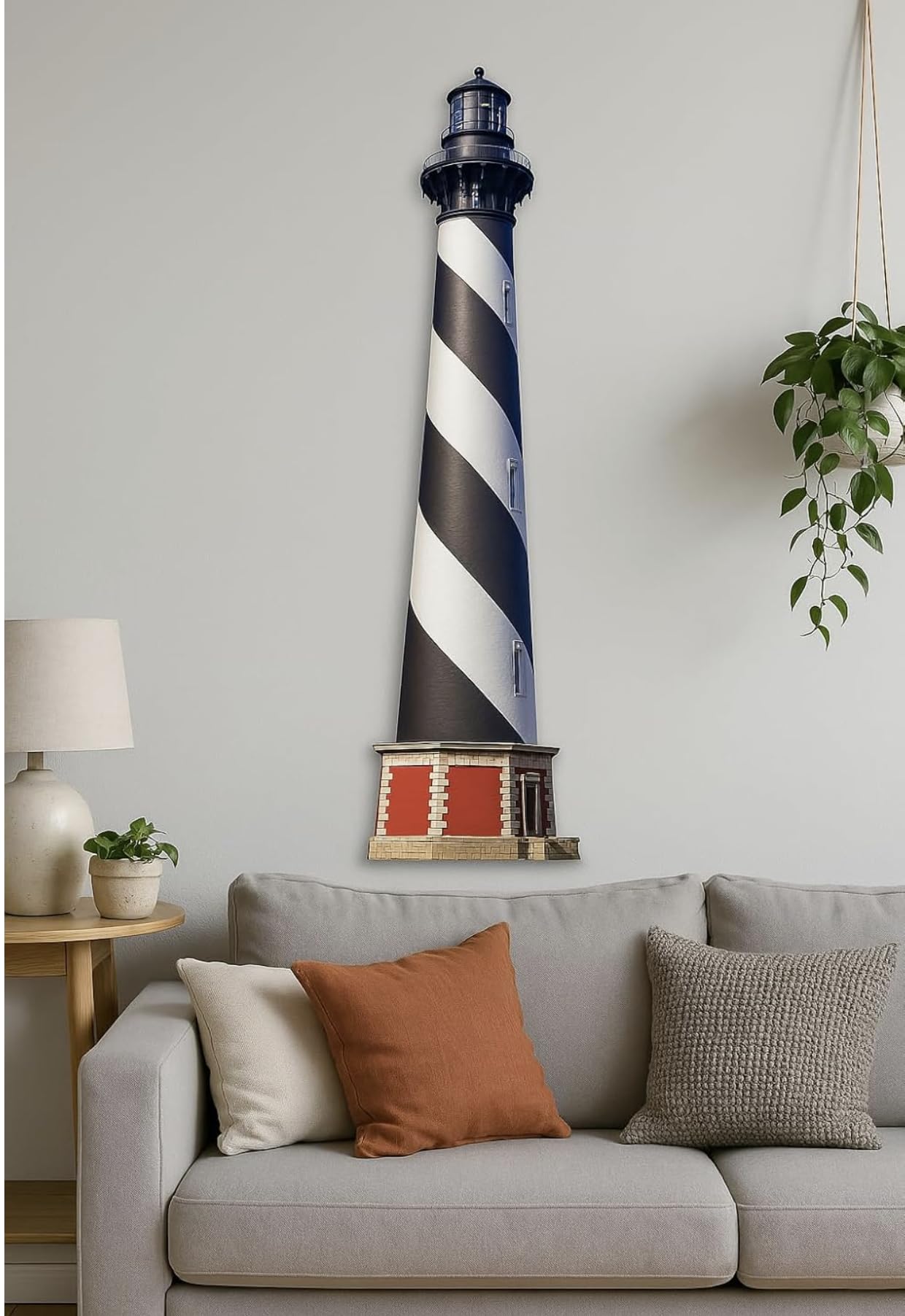 Lighthouse Wall Art, Cape Hatteras North Carolina, Indoor Outdoor Weatherproof PVC Decor