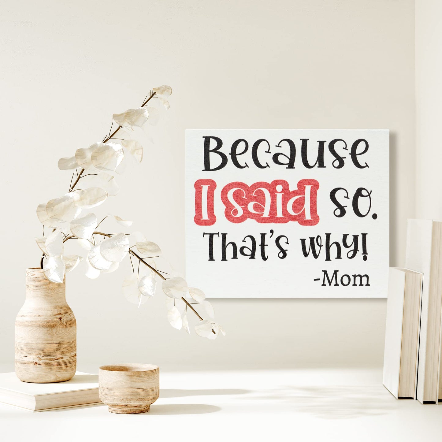 JennyGems Mom Gifts From Daughters, Mothers Day Gifts for Mom, Farmhouse Wall Decor, 7.25 x 6 Wooden Sign, Made in USA