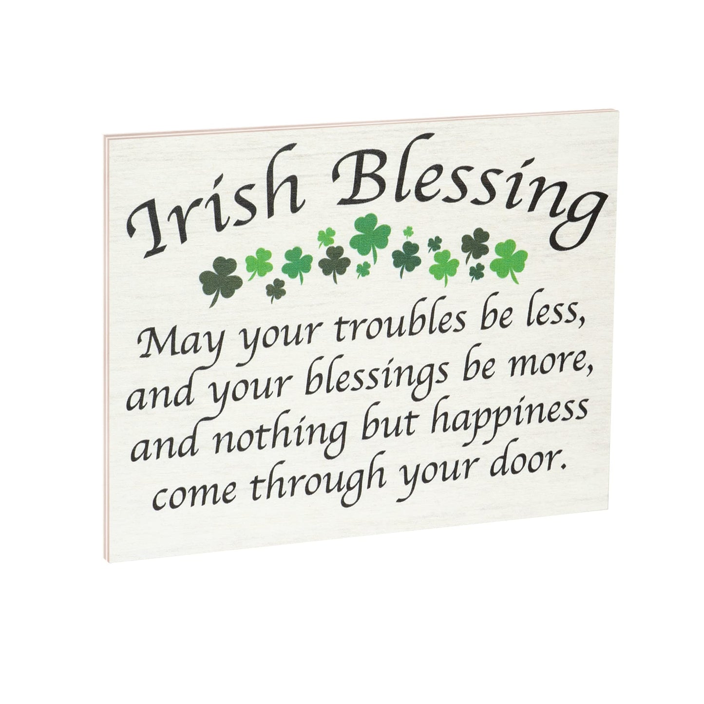 JennyGems St Patricks Day Decor, St Patricks Day Wooden Sign, Irish Decorations for Home, 7.25 x 6 Hanging Wood Sign