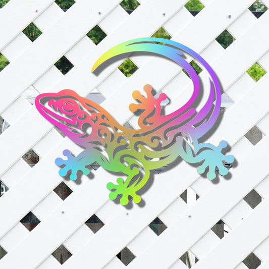 Outdoor Gecko Wall Decor, PVC Lizard Decor for Fence, Patio, Garden, Porch, Gecko Decoration Tropical Wall Hanging for Home or Yard, 16 Inch