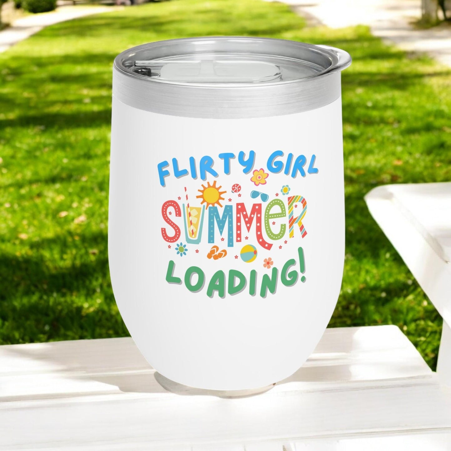 Flirty Girl Summer 12oz Insulated Wine Tumbler