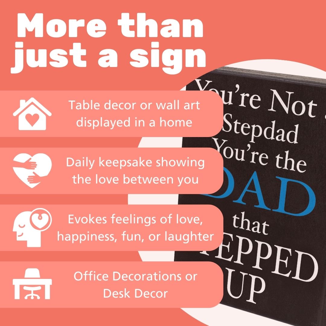JennyGems You're Not a Stepdad You're the Dad That Stepped Up, Step Dad Wall Art, Bonus Dad Gifts, Father In Law Gifts, Stepdad Gifts, Foster Dad