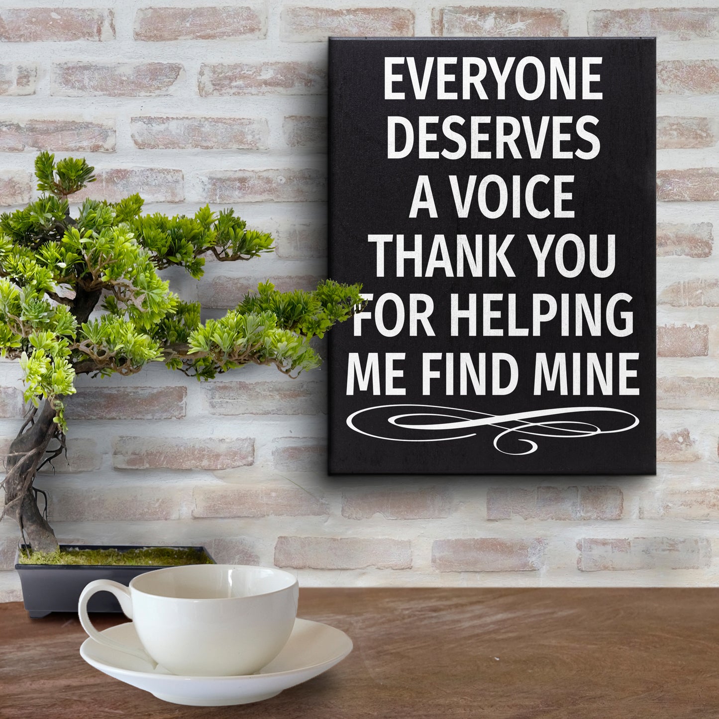 JennyGems Speech Therapist Sign | Everyone Deserves A Voice Thank You for Helping Me Find Mine | Therapy Gift Idea | American Made Wood Sign