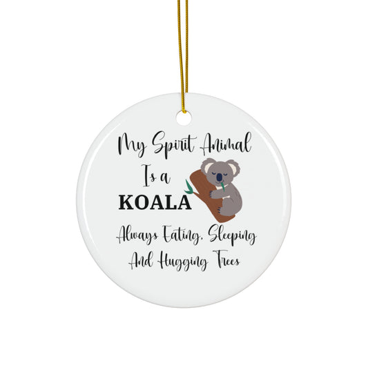 Koala Lovers, Funny Christmas Ornament - Koala Spirit Animal, Relaxed and Eco-Friendly Decor, Animal Lover Gift, Unique Tree Ornament