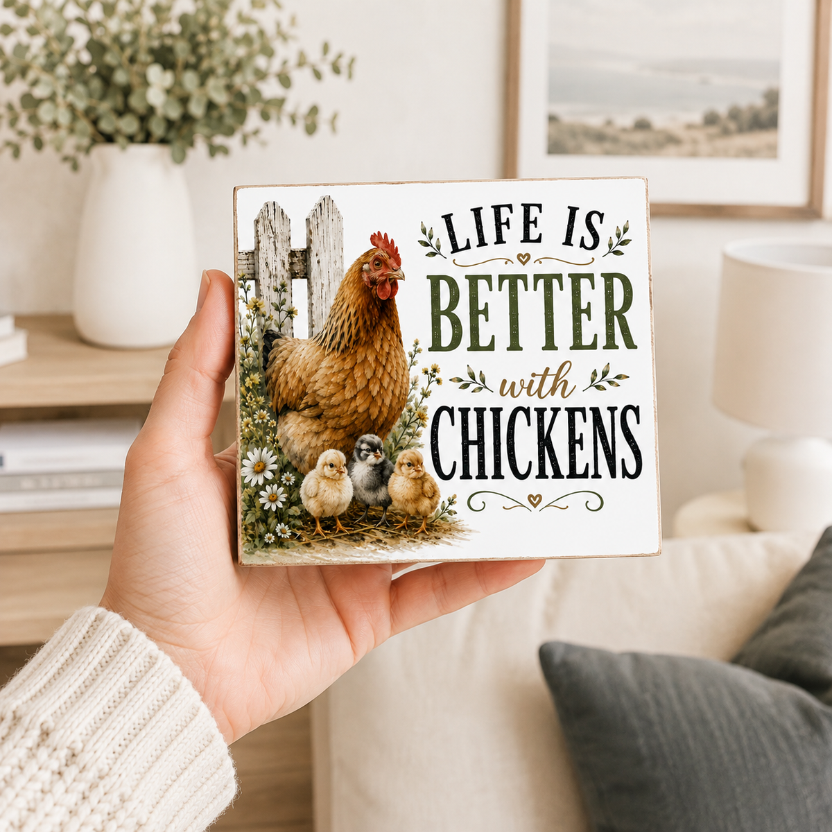 Life Is Better With Chickens Decorative Wooden Box Sign