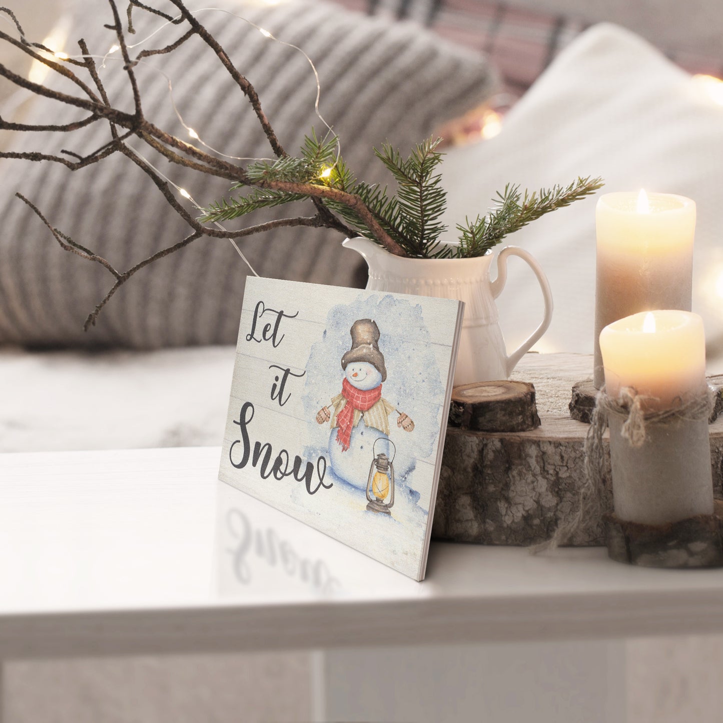 Let It Snow Wood Sign, Christmas Decorations, Cute Christmas Decor, Holiday Decor, Winter Decor, American Made