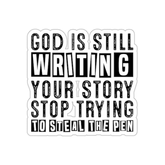 Christian Sticker God Affirmation, God is Writing Your Story, Trust God Sticker, Christianity Gift for Her, Laptop Sticker, Locker Sticker